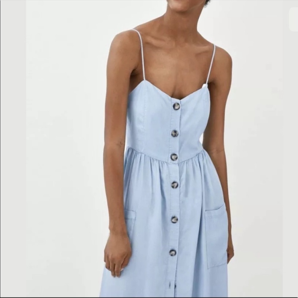 Zara • TRF Midi Dress with Buttons